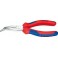 Pince d'électronicien, à becs courbés, tête chromée, poignées à gaine en plastique, Long. : 160 mm, Capacité de coupe du Ø du fil dur 1,6 mm