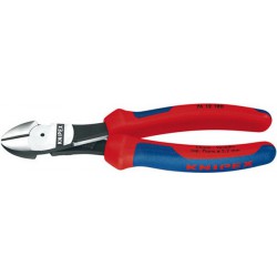 Pince coupante latérale démultipliée, Long. : 180 mm, Capacité de coupe pour fil semi-dur Ø 3,8 mm, fil dur Ø 2,7 mm, corde à piano Ø2,2 mm