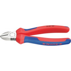 Pince coupante latérale, en acier électrique au vanadium, tête polie, poignées à gaine en plastique, Long. : 160 mm
