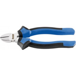 Pince coupante latérale, Acier Vanadium, tête chromée, poignées à gaine en plastique, Long. : 140 mm
