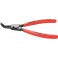 Pince pour circlips extérieurs, becs courbés à 45°, Dimensions : A 22, Ø d'arbre 19-60 mm, Long. 185 mm