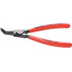 Pince pour circlips extérieurs, becs courbés à 45°, Dimensions : A 32, Ø d'arbre 40-100 mm, Long. 210 mm