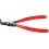 Pince à circlips extérieurs, courbée, en acier inoxydable au chrome vanadium, pointes antidérapantes, Dimensions : A 11, Ø d'arbre 10-25 mm, Long. 125 mm