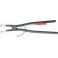 Pince pour grands circlips extérieurs, modèle courbé, Dimensions : A 61, Ø d'arbre 252-400 mm, Long. 580 mm