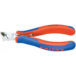 Pince coupante frontale électronique, Modèle : avec petite facette, tête courte, courbée à 15°, Long. 120 mm
