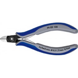 Pince coupante latérale de précision pour l'électronique, Modèle à petite facette, tête ronde, Long. 125 mm