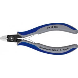 Pince coupante latérale de précision pour l'électronique, sans facette, Modèle sans biseau, tête ronde, Long. 125 mm