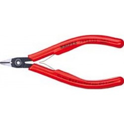Pince coupante latérale d'électronicien, tête brunie, à facette & retenue du fil, Long. 125 mm