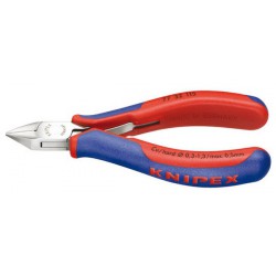 Pince coupante latérale d'électronicien, tête polie miroir, Modèle avec petit biseau, tête pointue, Long. 115 mm