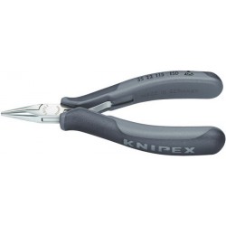 Pinces de préhension électronique ESD, Modèle : Becs ronds et plats pour plier les ?illets en fil, Long. 115 mm, Long. des becs 22,5 mm