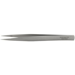 Brucelles de précision, forme pointue, Pointes : droit, pointu, étroit, Surfaces de préhension rugueux fin, Surface nickelé, poli, inoxydable