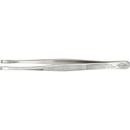 Brucelles de précision, Pointes : droit, à poignées encastrées, environ 3,5 mm de large, Surfaces de préhension lisse, antireflet mat