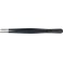 Brucelles de précision ESD, Pointes : droit, rond, environ 3,5 mm de large, Surfaces de préhension dentée, Surface antireflet, noir, pointes brossées