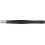 Brucelles de précision ESD, Pointes : droit, rond, environ 3,5 mm de large, Surfaces de préhension dentée, Surface antireflet, noir, pointes brossées