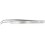 Brucelles de précision, becs 'aiguille', Pointes : coudé, pointu, extra fin, Surfaces de préhension lisse, Surface antireflet mat, inoxydable