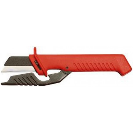 Couteau d'électricien VDE, manche en matière plastique, avec protection contre le glissement, Long. : 185 mm, Long. de la lame 50 mm