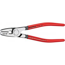 Pince à sertir les cosses, intro. avant, Long. : 180 mm, Section du conducteur 0,5-6 mm²