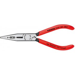 Pinces de câblage, tête polie, poignées à gaine en plastique, Long. : 160 mm, Valeurs de dénudage du Ø 0,5-0,75 + 1,5 + 2,5 mm