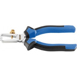 Pince à dénuder, tête chromée, poignées à gaine en plastique, en acier au chrome vanadium, Long. : 160 mm, Valeurs de dénudage du Ø 5 mm