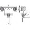 HELM 491 Monture tole galvanisée, fixation sur plat, galet avec moyeu M16x70, Hauteur réglable