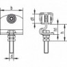 HELM 590 Monture tole galvanisée, fixation sur plat, galet avec moyeu M20x80, Hauteur réglable