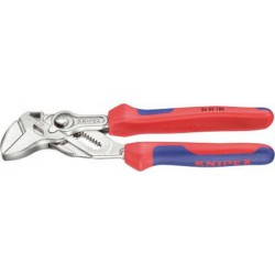 Pince multiprise, poignées à gaine en plastique, Long. : 180 mm, Pour écrous 35 mm, Pour Ø de tuyaux 1.3/8 pouces