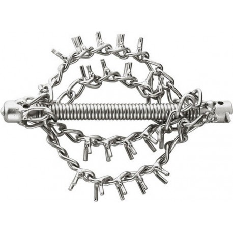 Tête à lancement centrifuge de la chaîne, Ø de tuyau : 75-125 mm, Ø de la tête 40 mm, Long. 155 mm, Prise femelle : 16 mm