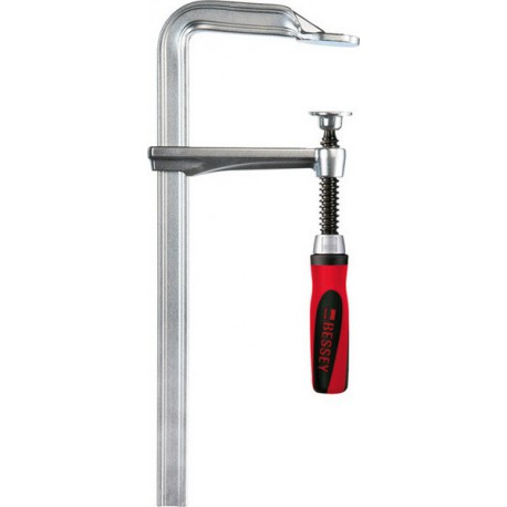 Serre-joints tout acier GZ, avec poignée en plastique bicomposants, Capacité de serrage : 500 mm, Portée 120 mm, Glissière 28,0 x 11,0 mm