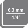 Douille à carré Zyklop avec emmanchements 1/4" et hexagonal Hex 11, 12.0 mm