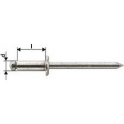 Rivet aveugle acier inoxydable A2 tête semi-bombée 5x8mm Gesipa (Par 1000)