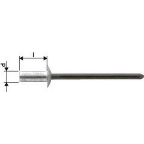 Rivet aveugle CAP alu standard  tête semi-bombée 3,2x6,5mmGesipa (Par 1000)