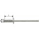 Rivet aveugle multiserrage alu standard tête semi-bombée 3,2x8mm (Par 1000)