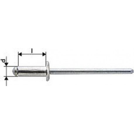 Rivet aveugle alu standard tête semi-bombée 4x16mm Gesipa (Par 1000)
