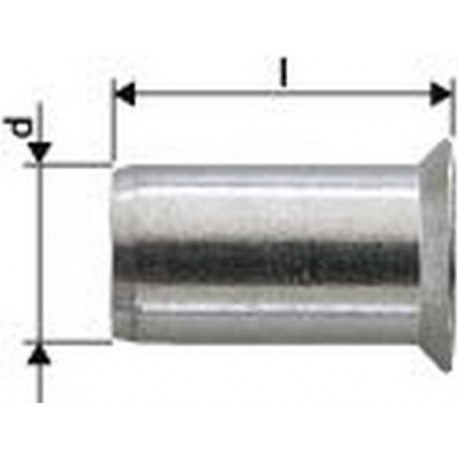 Ecrou aveugle alu standard tête fraisée M6x9x17,0 Gesipa (Par 1000)