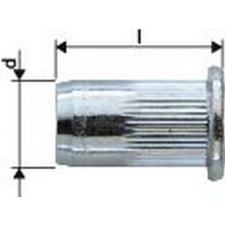 Ecrou aveugle acier galvanisé tête large M5x7x11,5 Gesipa (Par 500)