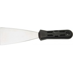 Couteau de peintre en acier inoxydable, avec manche noire en matière plastique., Larg. : 40 mm