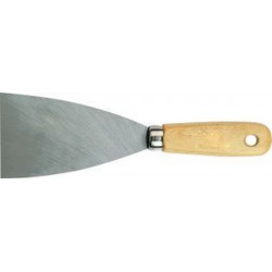 Couteau de peintre trempé, rectifié conique, avec manche plat ovale en bois., Larg. : 60 mm