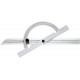 Rapporteur d'angle, réglable et coulissant en Long., Arc gradué : 300 mm, Long. des branches 600 mm