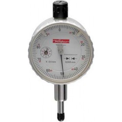 Comparateur à cadran avec mécanisme d'indicateur micrométrique, Ø extérieur : 58 mm, Lecture 0,001 mm, Plage de mesure 1 mm, 1 tour d'aiguille : 0,1 mm