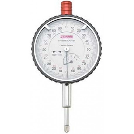Comparateur avec lecture au 1/1000 de mm, Ø extérieur : 40 mm, Lecture 0,001 mm, Plage de mesure 1 mm, 1 tour d'aiguille : 0,2 mm