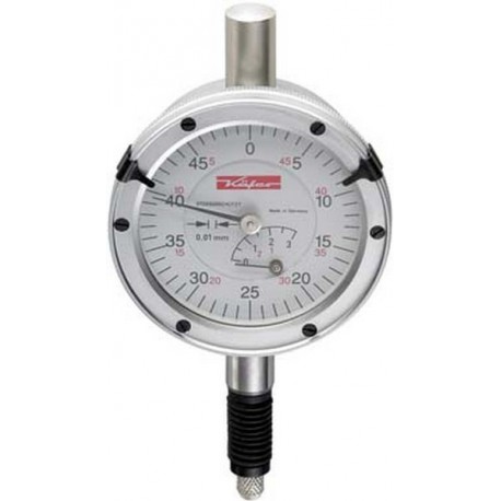 Comparateur étanche à l'huile et à l'eau, Ø extérieur : 44,5 mm, Lecture 0,01 mm, Plage de mesure 3 mm, 1 tour d'aiguille : 0,5 mm, Type : KM 4 SW
