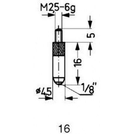 Touche de mesure acier type 16/16,0mm KÄFER 1 PCS