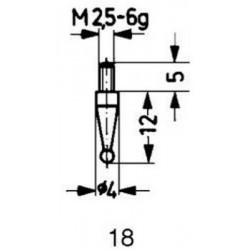 Embout de mesure, en carbure, Modèle : sphérique, 4 mm de Ø