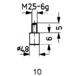 Embout de mesure, en carbure, Modèle : plane, 4,8 mm de Ø