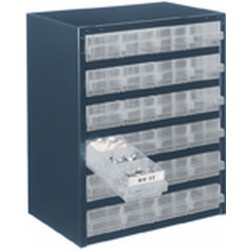 Magasin à tiroirs Série 250, Dimensions : 435 x 357 x 255 mm, Dimensions des tiroirs 58 x 80 x 239 mm, Nombre de tiroirs 24
