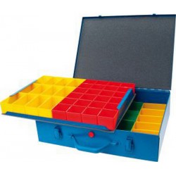 Casier de rangement en métal à 48 boîtes en plastique interchangeables, Dimensions : 440 x 330 x 100 mm