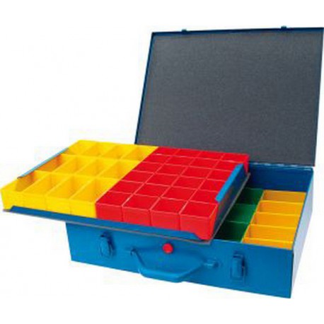 Casier de rangement en métal à 48 boîtes en plastique interchangeables, Dimensions : 440 x 330 x 100 mm
