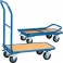 Chariot en tube d'acier avec arceau rabattable, Capacité : 150 kg, Dimensions 815 x 470 x 930 mm, Plateau 720 x 450 mm, Ø de roue : 125 mm, Poids : 16 kg