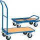 Chariot en tube d'acier avec arceau rabattable, Capacité : 250 kg, Dimensions 995 x 620 x 965 mm, Plateau 900 x 600 mm, Ø de roue : 160 mm, Poids : 25 kg