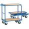Chariot en tube d'acier avec plateforme de table rabattable, Capacité : 150 kg, Dimensions 900 x 470 x 900 mm, Plateau 720 x 450 mm, Ø de roue : 125 mm